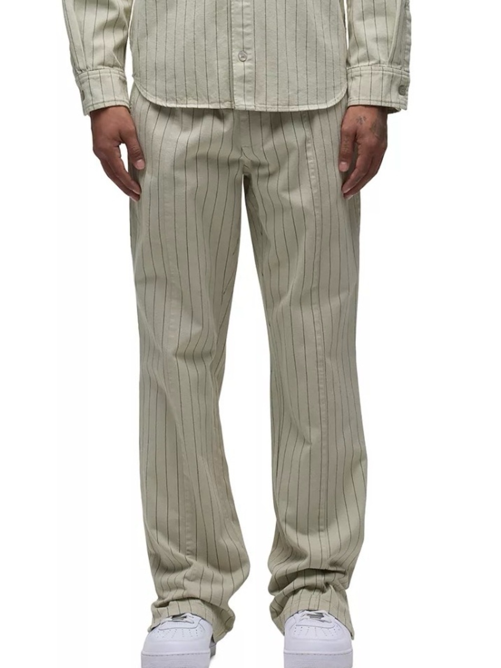 HUDSON Pinstripe Trouser Pants Drawstring Men’s XL Beige Navy Blue New With Tags